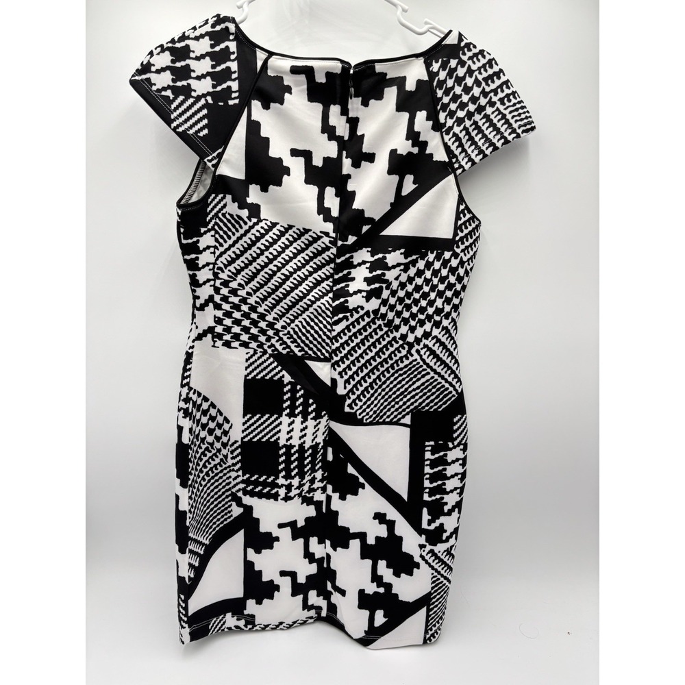 Romeo & Juliet Couture Dress Small Black White Geometric Bodycon Sheath Chic NWT - Picture 6 of 12